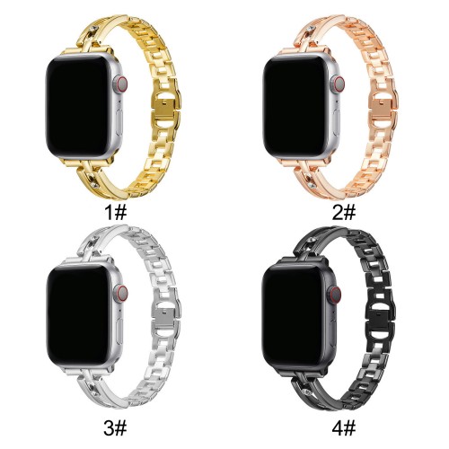 Women Bling Diamond Metal Stainless Steel Link Bracelet Strap For Apple Watch Band 38 40 41 42 44 45 Mm For Iwatch Se Series 7 6（JSB-110）